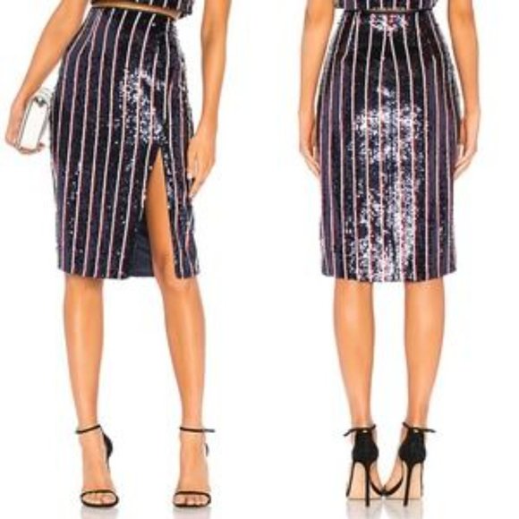 Lovers + Friends Sequin Raine Crop Top Skirt Set - Picture 1 of 9